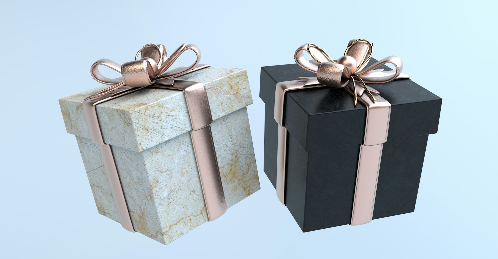 Gift boxes with bows